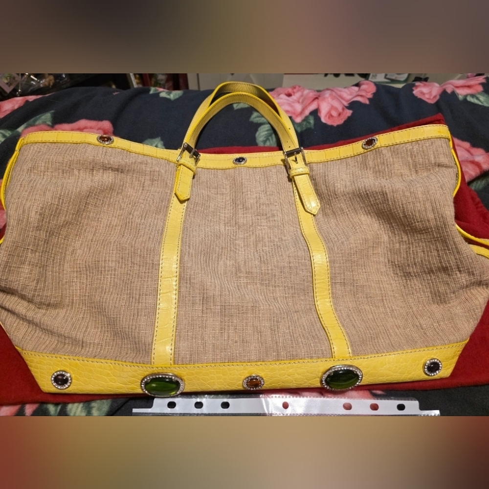 Valentino Garavani Yellow and Tan Women's Tote Bag Authentic With Certificate